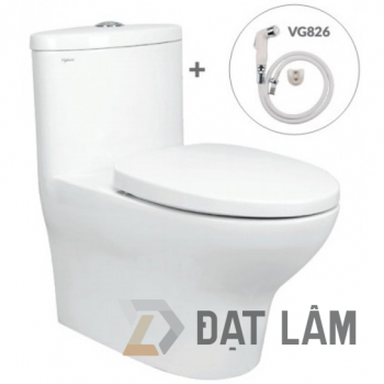 Bồn Cầu Viglacera V37S Xả Xoáy Nắp Êm V37 + Vòi Xịt VG826
